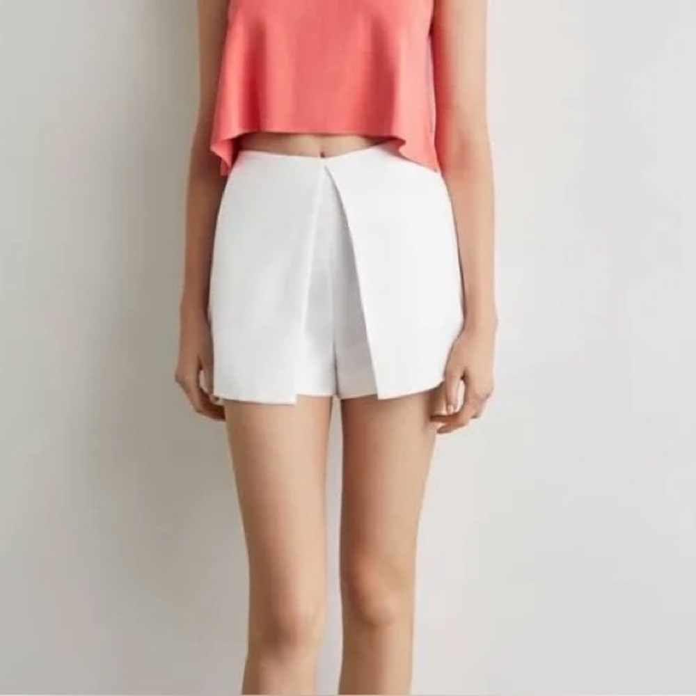 BCBGMAXAZRIA Chintz Overlap Skort / Shorts White Size M